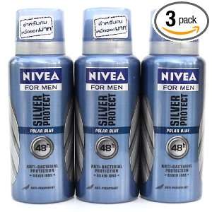 Nivea for Men Silver Protect Polar Blue Antipersirant Spray 50ml (Pack 