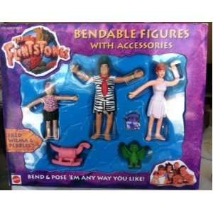  Flintstone the Movie Bendable Figures with Accessories 