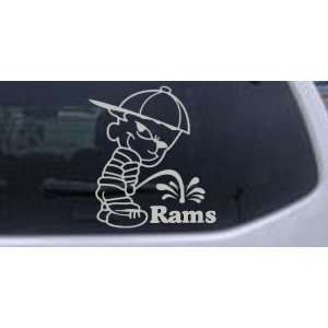  Pee On Rams Car Window Wall Laptop Decal Sticker    Silver 