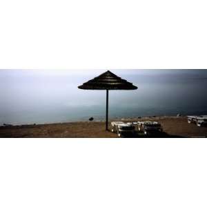  Patio Umbrella on the Beach, Dead Sea, Jordan Stretched 