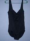 Womans 1 Piece Black Halter Swim Dress Size Large Swin Suit  