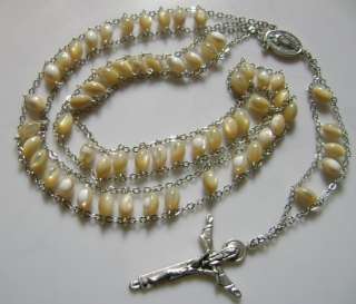Mother of Pearl * LADDER ROSE ROSARY CROSS  Beautiful  