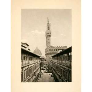  1902 Photogravure Florence Italy Uffizi Palazzo Vecchio 