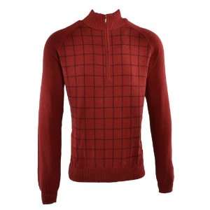  Ashworth Golf Mens Red Zipped Sweater   Pima Cotton 