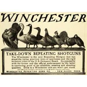  1908 Ad Winchester Repeating Shotguns Bird Hunting Guns 