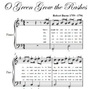  O Green Grow the Rashes Easy Piano Sheet Music Books