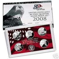 US Mint Silver Proof Set 2008   SILVER QUARTERS  
