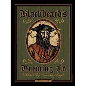  Blackbeards Brewing Metal Sign: Pirate Decor Wall Accent 