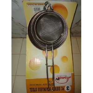  Home Happy Hour 3 Pc Sieves Stainless Steel Kitchen 