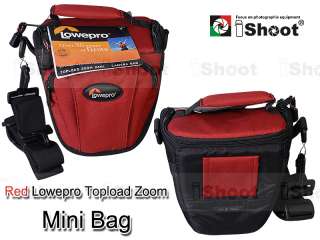Red Lowepro Topload Zoom Mini Camera Bag Case for Canon Nikon Pentax 