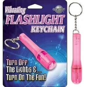  Vibrating Flashlight Keychain Pink: Health & Personal Care