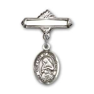 Sterling Silver Baby Badge with O/L of Providence Charm and Polished 