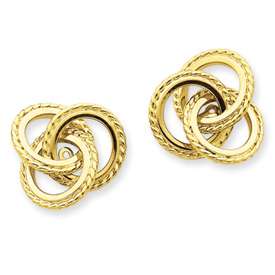 14k Gold Polished & Twisted Love Knot Earring Jackets  