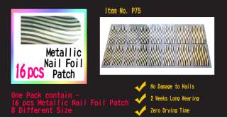 P75 Metallic Nail Foil Patch Art Sticker DIY 16pcs  