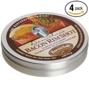 Demitris Bacon RimShot, Spiced Rim Salt, , 4 Ounce Tins (Pack of 4 