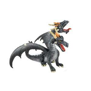   Bullyland Fantasy figurine Dragon à 2 têtes (noir) 13 cm: Toys
