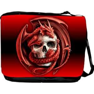  Red Dragon Snake Design Messenger Bag   Book Bag   School 