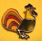 stained glass rooster pin jewelry  