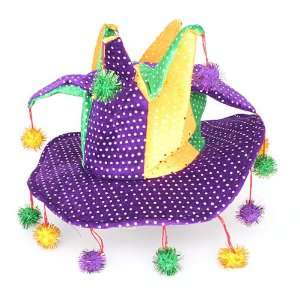  Sequin Mardi Gras Jester Pom Pom Hat 