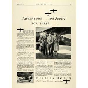 1930 Ad Curtiss Robin Semi Cantilever Monoplane Pilot Jerry Seward 