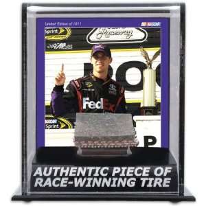  Denny Hamlin 2009 Pocono Race Winning Tire Display Case 