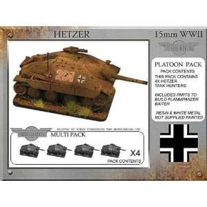   15mm WWII) German Hetzer / Flammpanzer Baiter Pack (4) Toys & Games