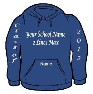 Personalized Graduation* Class of 2012 Sweatshirt hoodie Adult S 4X 