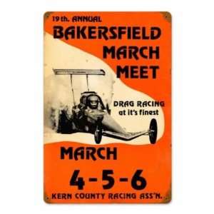  Bakersfield March Meet Drag Race Vintage Metal Sign: Home 