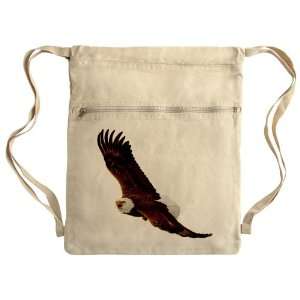  Messenger Bag Sack Pack Khaki Bald Eagle Flying 