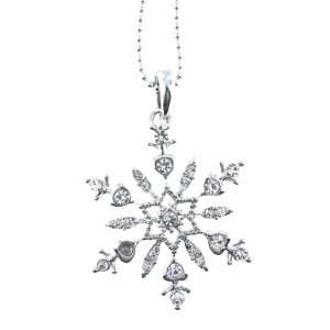   Snowflake Star Necklace Silverplated Alloy Metal, 16 Chain Jewelry