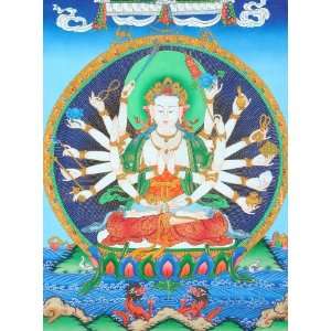  Japanese Durga (Juntei Kannon or Chandi)   Tibetan Thangka 