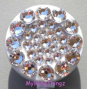 CLEAR Crystal BLING Retractable Reel ID Badge Holder made w/ Swarovski 