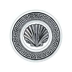  Inkadinkado Personal Impressions Stamp, Round Seashell Icon and Border