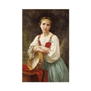 William Adolphe Bouguereau   Basque Gipsy Girl With Tambourine Giclee 