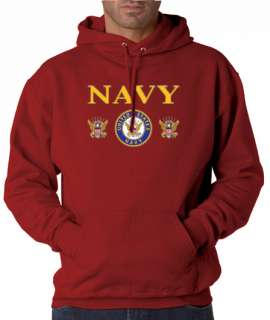 Navy Triple Insignia Design 50/50 Pullover Hoodie  