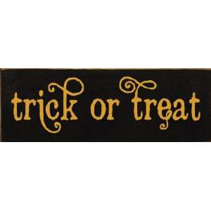  Trick or Treat Wooden Sign: Home & Kitchen