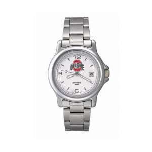 Ohio State Buckeyes Mens Chrome Varsity Watch with Stainless Steel 