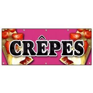  48x120 CREPES BANNER SIGN crepe thin pancake strawberry 