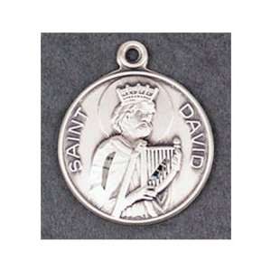  St. David Sterling Silver Patron Saint Medal Jewelry