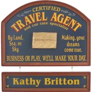 Travel Agent Gift Sign with Nameboard 