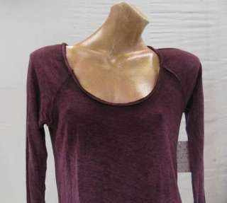 NWT We The Free ( Free People ) L/S Round Neck Plum Top   Size XS 