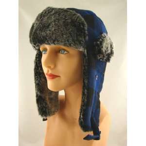   Faux Fur Trooper Trapper Ski Plaid Wool Winter Hat: Everything Else