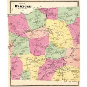  BEDFORD NEW YORK (NY) LANDOWNER MAP 1868