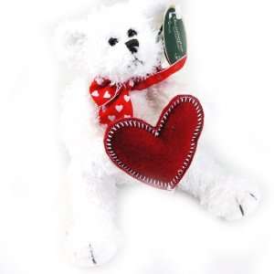  Plush Teddy Bear love white red.