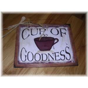  Cup of Goodness Coffee Wooden Kitchen Wall Art Sign: Home 