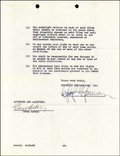 GENE AUTRY   DOCUMENT SIGNED 05/15/1950  