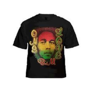  Bob Marley One Love B. M 2XL Black T Shirt: Everything 