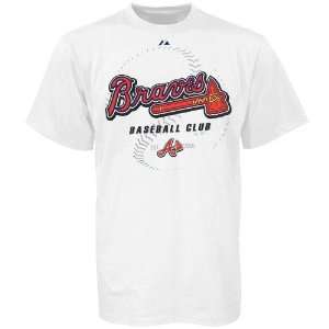  Majestic Atlanta Braves Baseball Club White T shirt 