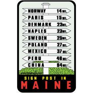  Fridgedoor Maine Sign Travel Decal Magnet: Automotive