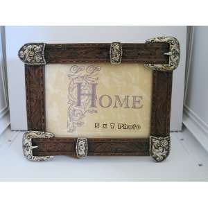  5x7 Picture Frame, Rustic Western Decor, with Belts and 